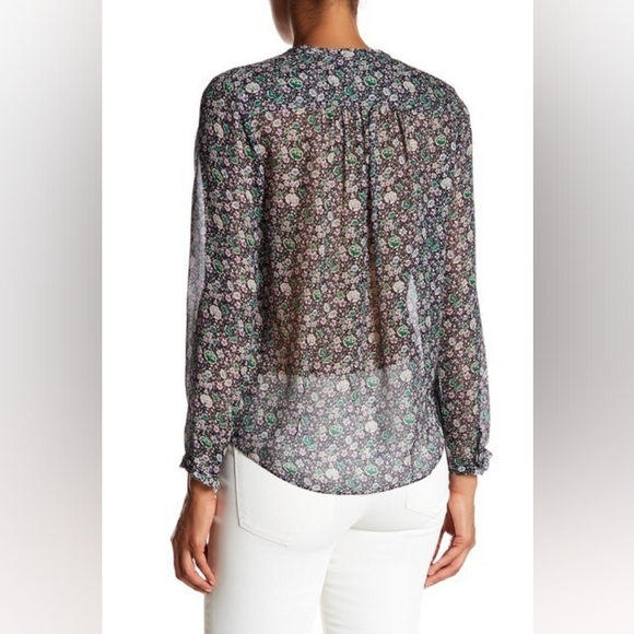💘 Rebecca Taylor Sz 4 Sheer Silk Blouse - Picture 2 of 7